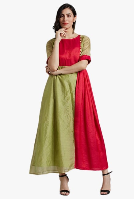 Jaipur Kurti Pink & Gold Maxi Dress Jaipur Kurti Pink & Gold Maxi Dress
