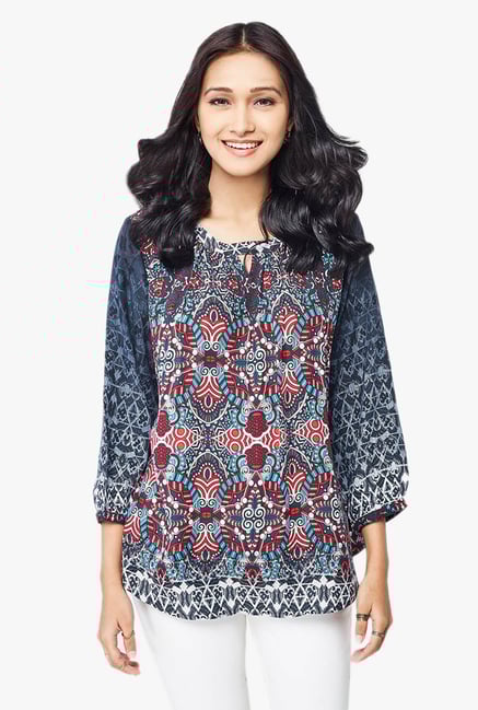 Global Desi Black Printed Top Global Desi Black Printed Top