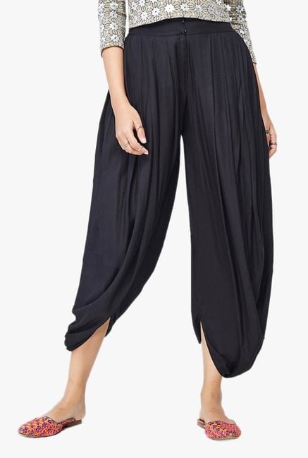 Global Desi Black Viscose Dhoti Pants Global Desi Black Viscose Dhoti Pants