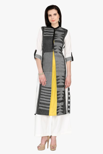 W Off White & Black Printed Cotton Kurta W Off White & Black Printed Cotton Kurta