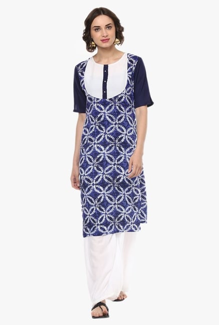 Pannkh Blue Printed Kurta Pannkh Blue Printed Kurta