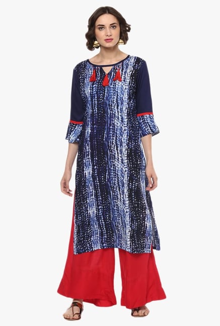 Pannkh Blue Printed Kurta Pannkh Blue Printed Kurta