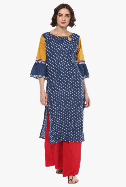 Pannkh Teal Printed Kurta Pannkh Teal Printed Kurta