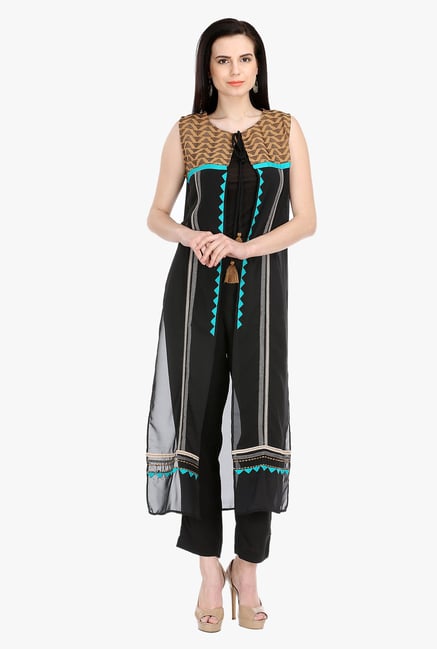 W Black Printed Gilet W Black Printed Gilet