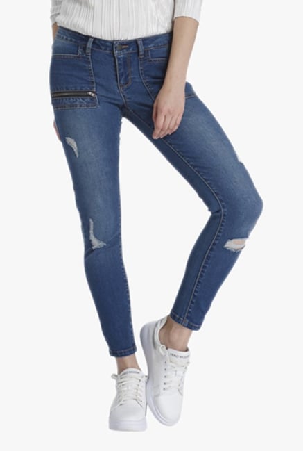 Vero Moda Blue Slim Fit Lightly Washed Low Rise Jeans Vero Moda Blue Slim Fit Lightly Washed Low Rise Jeans