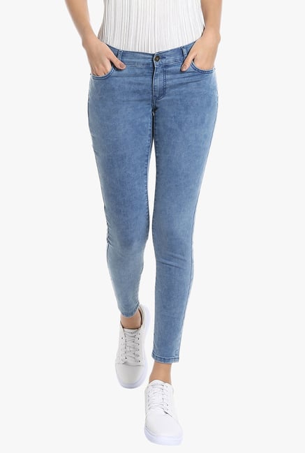 Vero Moda Blue Slim Fit Acid Wash Low Rise Jeans Vero Moda Blue Slim Fit Acid Wash Low Rise Jeans