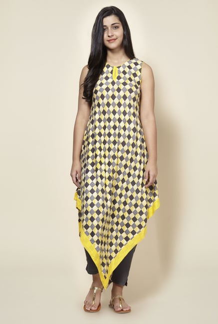 Zudio Yellow Diamond Slim Fit Kurta Zudio Yellow Diamond Slim Fit Kurta