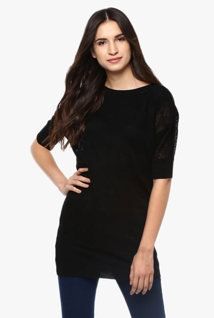 Cayman Black Crochet Pullover Cayman Black Crochet Pullover