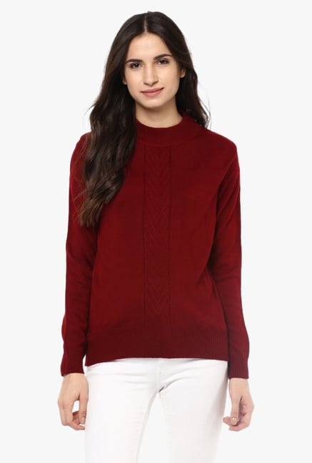 Cayman Maroon Mock collar Pullover Cayman Maroon Mock collar Pullover