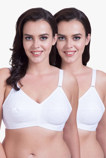 Rajnie White Non Wired Non Padded Bra (Pack Of 2) Rajnie White Non Wired Non Padded Bra (Pack Of 2)
