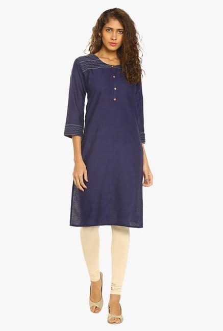 Soch Navy Cotton Kurta Soch Navy Cotton Kurta