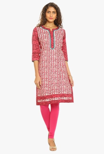 Soch Light Pink Printed Cotton Kurta Soch Light Pink Printed Cotton Kurta