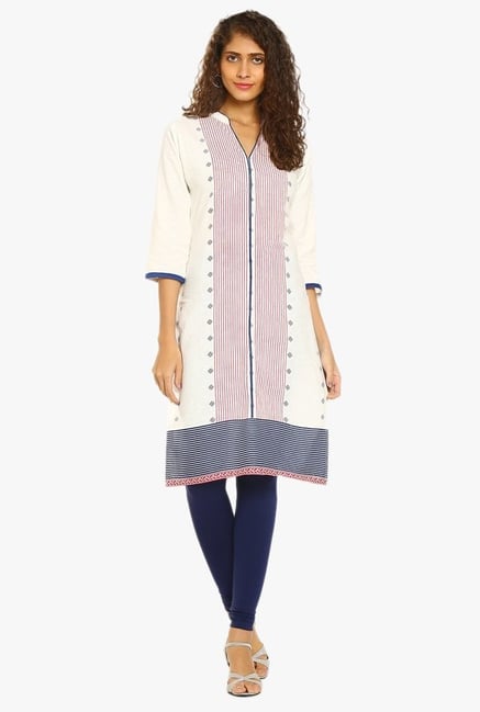 Soch White Printed Cotton Kurta Soch White Printed Cotton Kurta