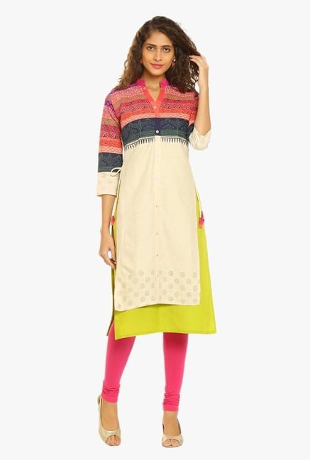Soch Cream Printed Cotton Kurta Soch Cream Printed Cotton Kurta