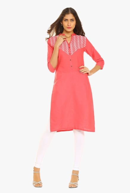 Soch Coral Embroidered Cotton Kurta Soch Coral Embroidered Cotton Kurta