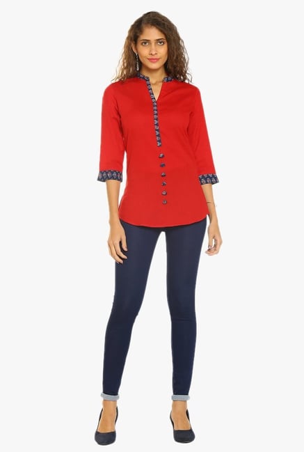 Soch Red Cotton Kurti Soch Red Cotton Kurti
