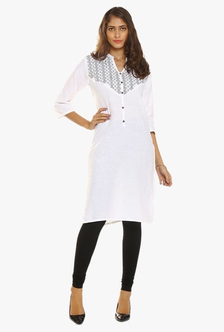 Soch White Embroidered Cotton Kurta Soch White Embroidered Cotton Kurta