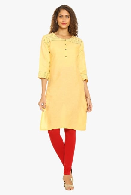 Soch Yellow Cotton Kurta Soch Yellow Cotton Kurta