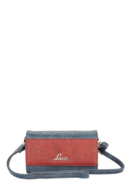 Lavie Roma Navy & Red Distressed Tri-Fold Wallet Lavie Roma Navy & Red Distressed Tri-Fold Wallet