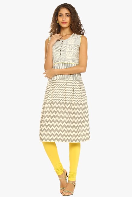 Soch Cream Printed Cotton Kurta Soch Cream Printed Cotton Kurta