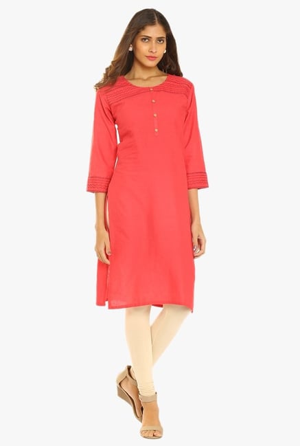 Soch Coral Regular Fit Cotton Kurta Soch Coral Regular Fit Cotton Kurta