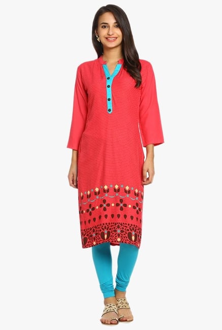 Soch Coral Printed Cotton Kurta Soch Coral Printed Cotton Kurta
