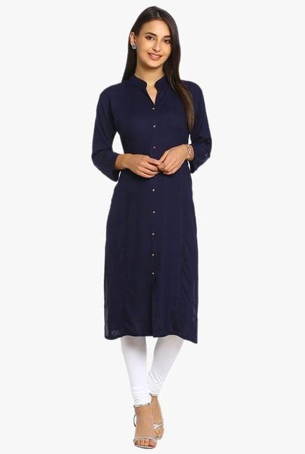 Soch Navy Regular Fit Cotton Kurta Soch Navy Regular Fit Cotton Kurta