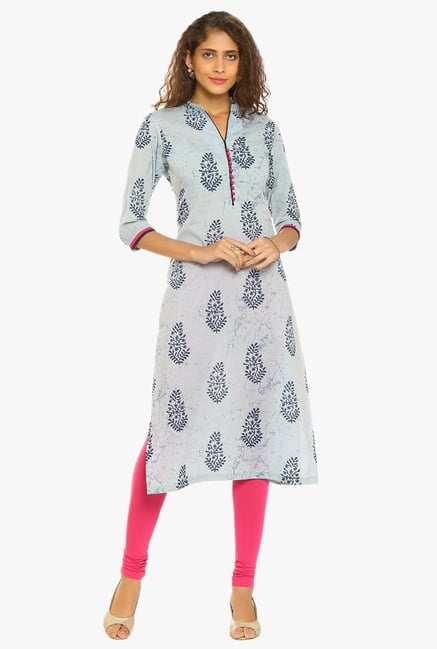 Soch Grey Printed Cotton Kurta Soch Grey Printed Cotton Kurta