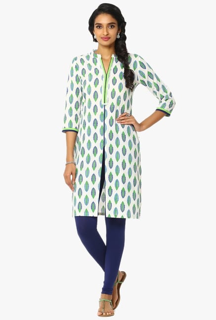 Soch Off White Printed Cotton Kurta Soch Off White Printed Cotton Kurta