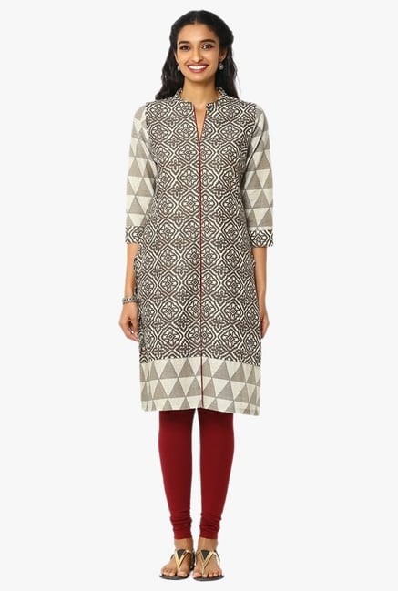 Soch Grey Printed Cotton Kurta Soch Grey Printed Cotton Kurta