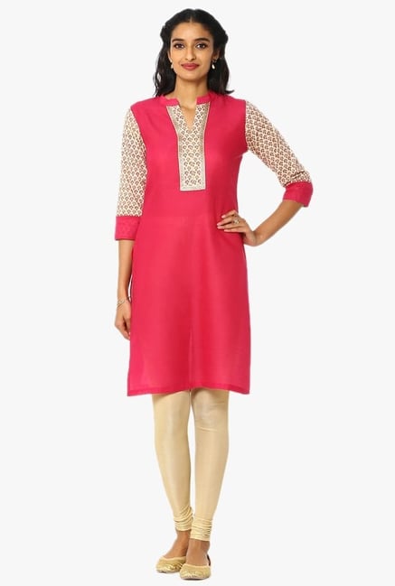 Soch Pink Regular Fit Cotton Kurta Soch Pink Regular Fit Cotton Kurta