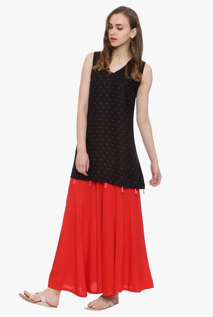 Avaana Black Printed Rayon Kurti Avaana Black Printed Rayon Kurti