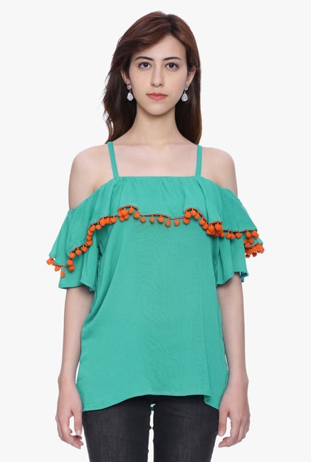 Avaana Teal Square Neck Rayon Crepe Kurti Avaana Teal Square Neck Rayon Crepe Kurti