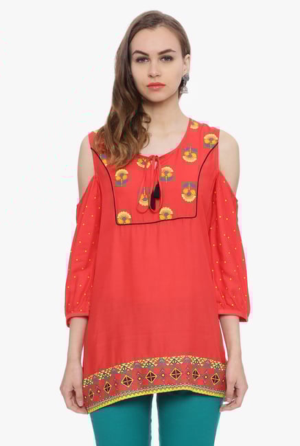 Avaana Coral Printed Rayon Kurti Avaana Coral Printed Rayon Kurti