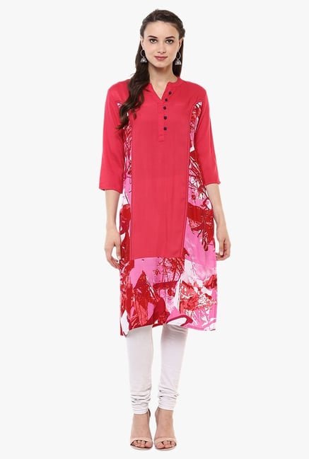 Avaana Coral Printed Rayon Kurta Avaana Coral Printed Rayon Kurta