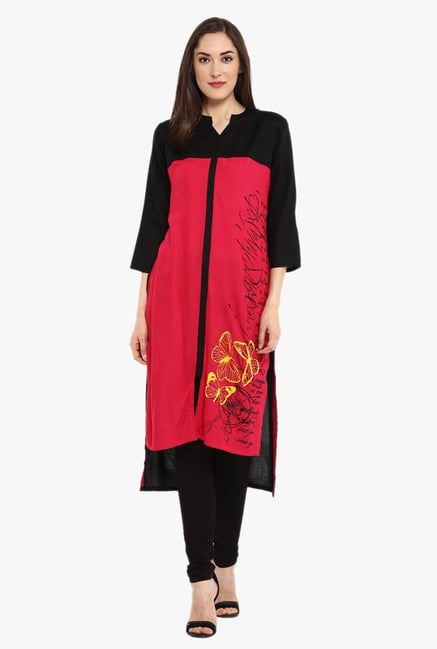 Evam Coral Printed Rayon Kurta Evam Coral Printed Rayon Kurta