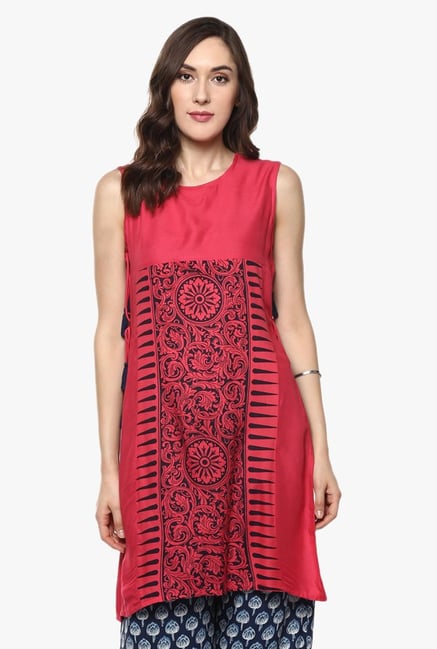 Evam Coral Printed Rayon Kurti Evam Coral Printed Rayon Kurti