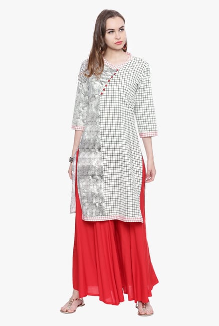 Avaana Grey Printed Cambric Kurta Avaana Grey Printed Cambric Kurta