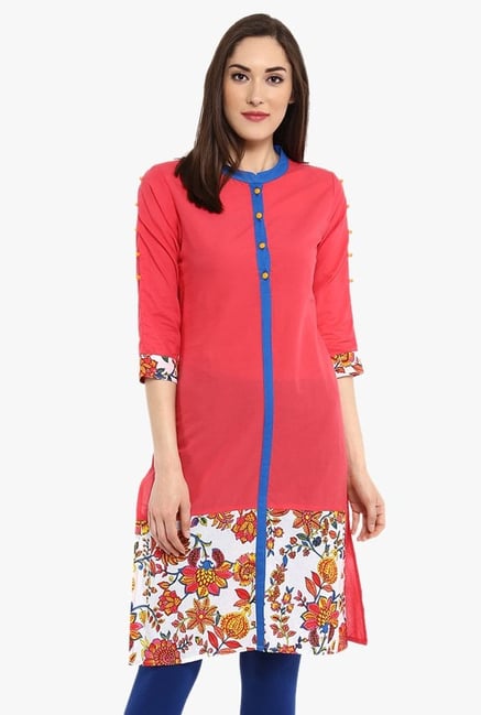 Avaana Coral Printed Cotton Cambric Kurta Avaana Coral Printed Cotton Cambric Kurta