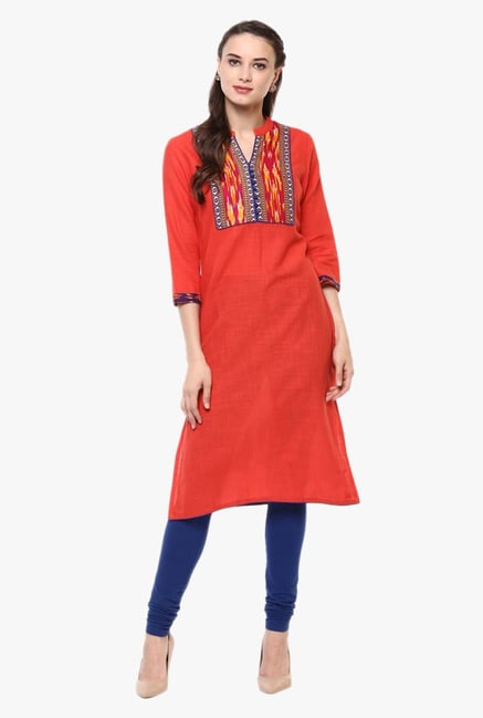 Avaana Coral Printed Cotton Cambric Kurta Avaana Coral Printed Cotton Cambric Kurta