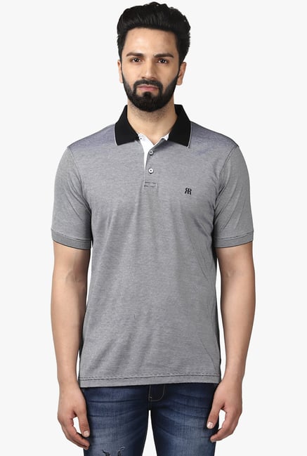 Raymond Black Half Sleeves Striped T-Shirt Raymond Black Half Sleeves Striped T-Shirt