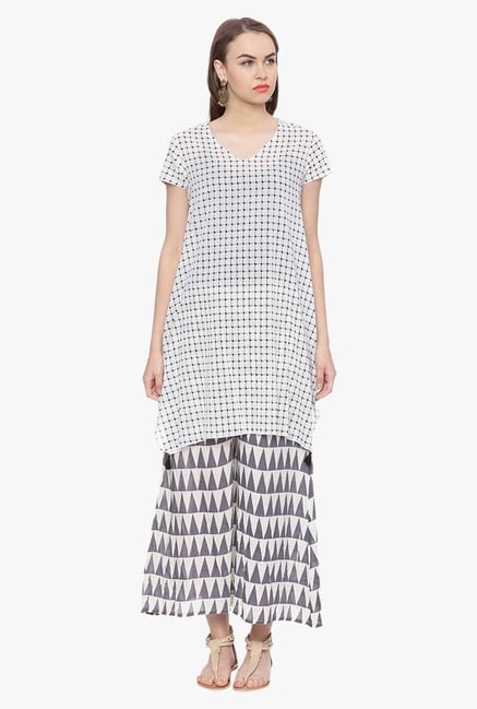 Avaana Grey Printed Voile Cotton Kurti Avaana Grey Printed Voile Cotton Kurti
