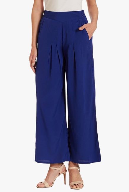 Aurelia Blue Polyester Palazzo Aurelia Blue Polyester Palazzo