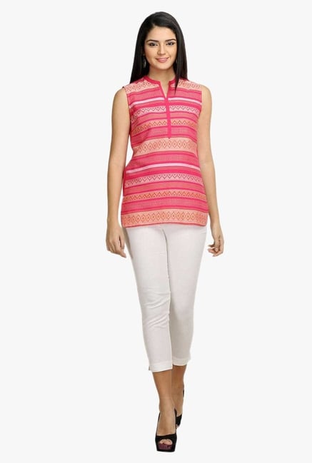 Aurelia Pink Printed Cotton Kurti Aurelia Pink Printed Cotton Kurti