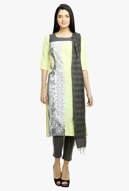 Aurelia Yellow Printed Cotton Kurta Aurelia Yellow Printed Cotton Kurta