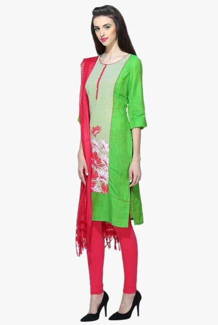 Aurelia Green Printed Cotton Kurta Aurelia Green Printed Cotton Kurta