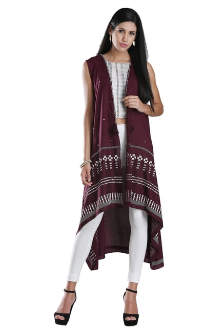 W Wine Printed Gilet W Wine Printed Gilet