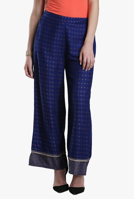 W Navy Printed Palazzo W Navy Printed Palazzo