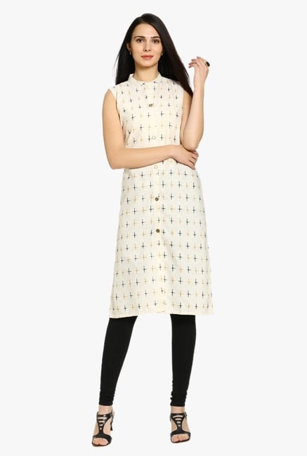 Soch Cream Printed Cotton Kurta Soch Cream Printed Cotton Kurta