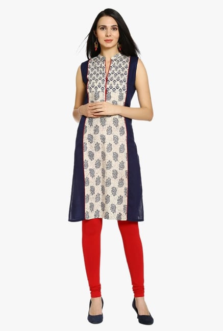 Soch Beige Printed Cotton Kurta Soch Beige Printed Cotton Kurta